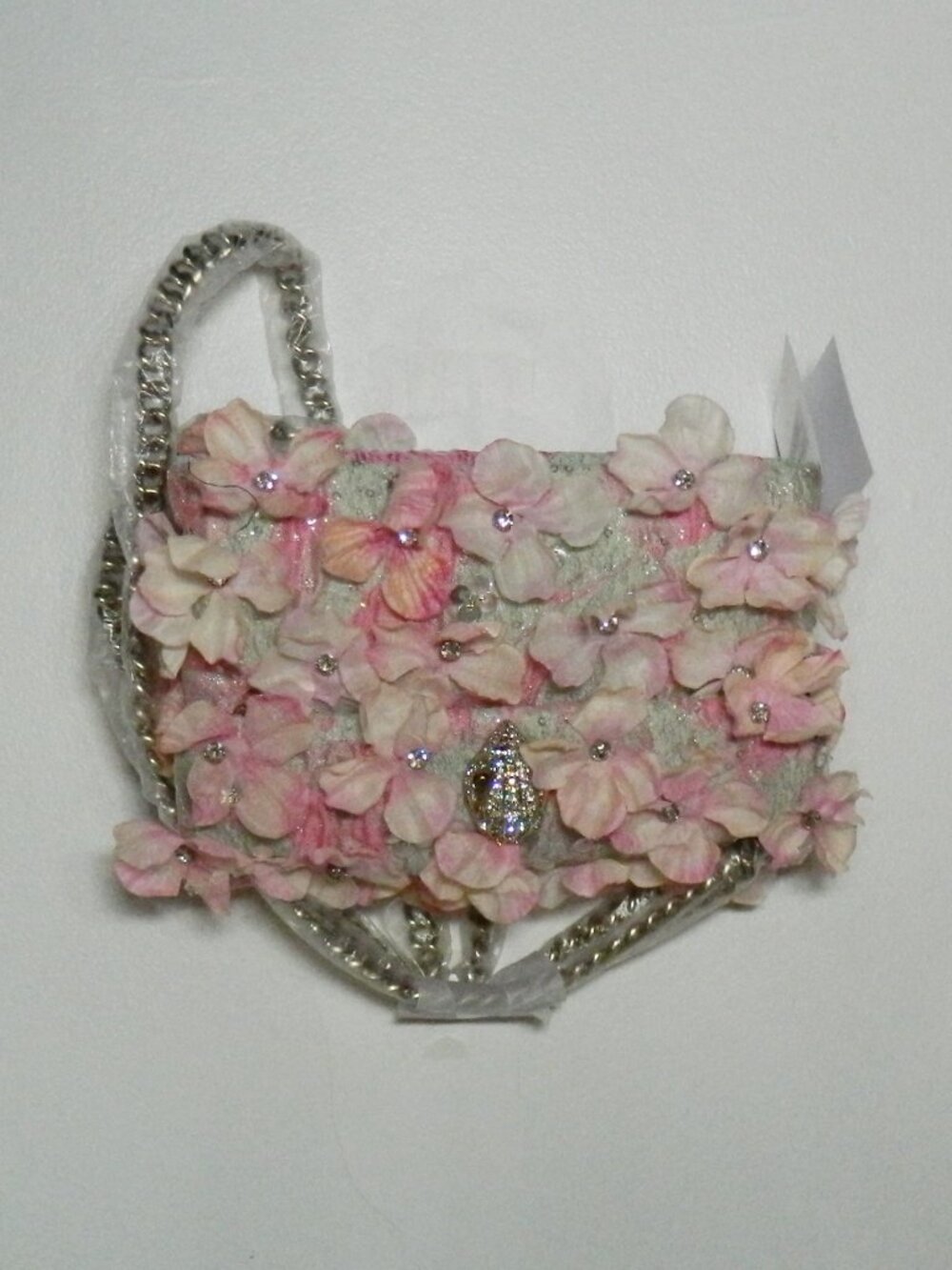 Kurt Geiger $228 Mini Kensington Flowers Pale Green Convertible Shoulder Bag NWT